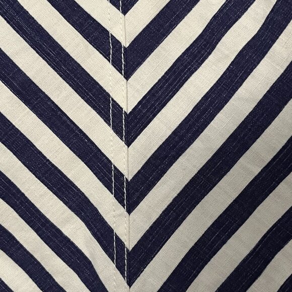 Talbots shoreline chevron striped dress navy size 8 petite preppy nautical - Picture 8 of 10